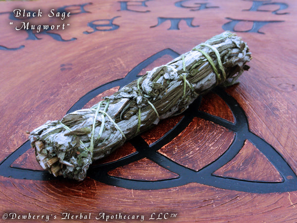 BLACK SAGE. MUGWORT Smudge Stick For Purification, Space Cleansing, Ceremonial