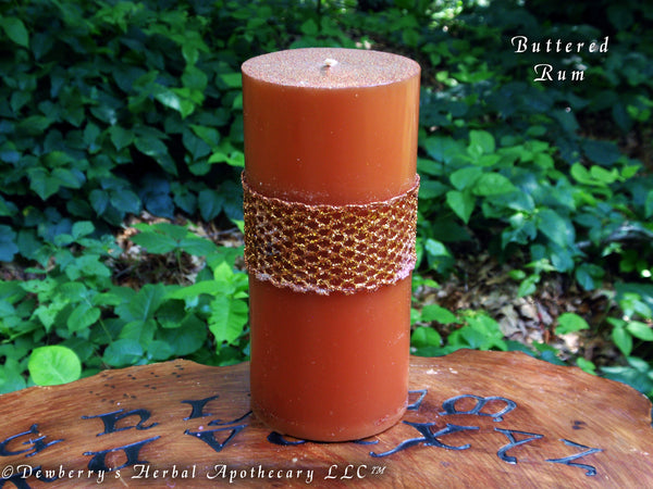 BUTTERED PUMPKIN RUM Large Pillar Candles For Harvest Autumn Magick, Samhain Halloween, Thanksgiving